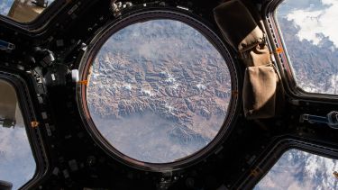 Looking out from the international space station