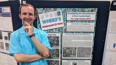 Chris Morris presenting his final year project poster