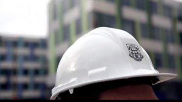 Hard hat in front of Jessop West
