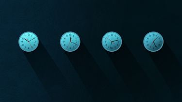 Clocks showing passing time graphic