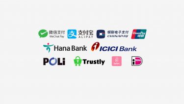 A number of international payment methods are supported