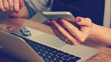Laptop and phone 