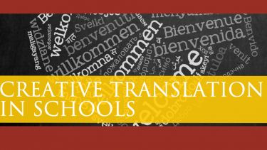 Logo of the project creative languages in schools: word cloud