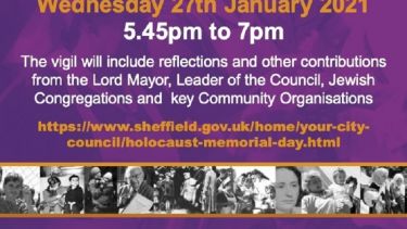 A poster advertising Holocaust Memorial Day