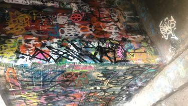 A graffiti wall