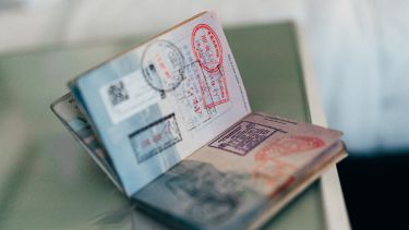 Picture of a passport with stamps