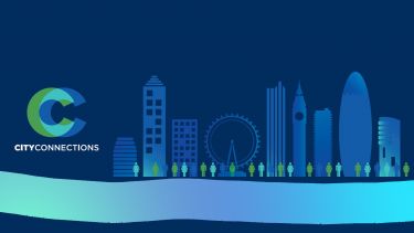 A stylised image of London landmarks