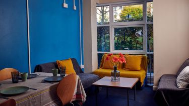 Photo of a kitchen/living area in a student flat