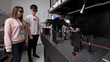 Students in the Lord Porter Ultrafast Laser Spectroscopy Laboratory