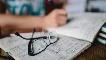 Glasses on a notepad