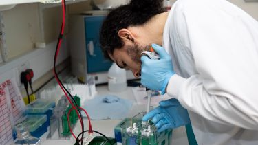 Student in the lab