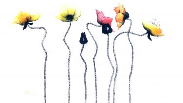 A painting of flowers