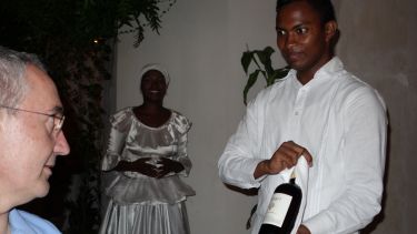 Javier Orozco Messana picking the wine