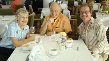 Harry and Margaret Kroto with Simon Balm in LA