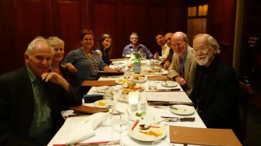 An Intel/ISEF dinner with Tzeitel, Joe Palca, Martin Chalfie, Bob Horvitz and Harry Kroto