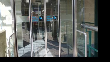 Logos on the entrance to the Kroto research institute