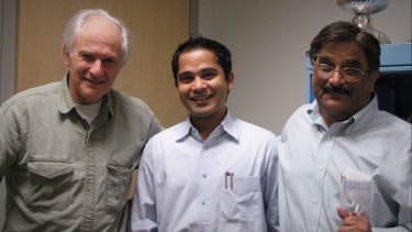 Harry Kroto with Prashant and Naresh