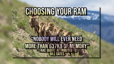 Text reads choosing your ram