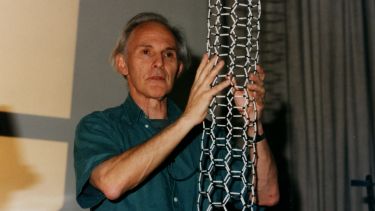 Sir Harry Kroto with a nanotube