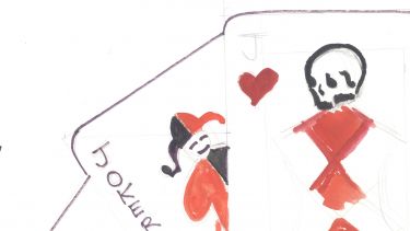 Kroto's drawing of playing cards