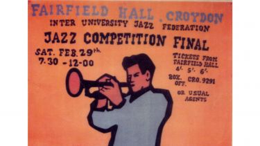 A poster designed by Harry Kroto for the Fairfield Hall, jazz competition final.