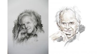 Two portraits of Sir Harry Kroto
