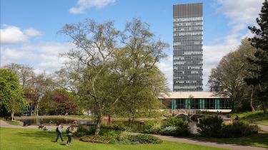 An exterior photo of The University of Sheffield Arts Tower