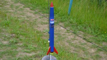 The SunrIde team's rocket on the launch pad