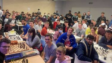 A large gathering of the Sheffield University Chess Club