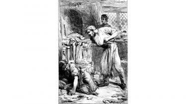 An image of ‘Old Orlick Among the Cinders’ by Marcus Stone, 1862.