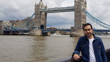2021 EEE MSc graduate and prize winner near London Bridge