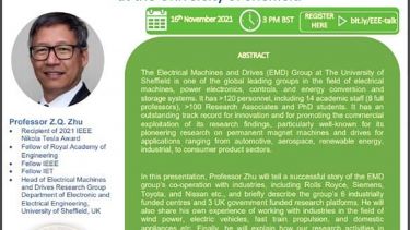 Flyer advertising Prof Zhu's lecture organised by the EEE Soc