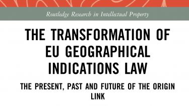 Front cover of Dr Zappalaglio's book, 'The Transformation of EU Geographical Indications Law'