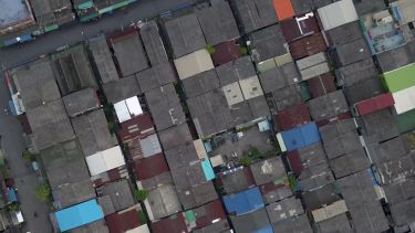 Overhead image of the housing at Klong Toey, Bangkok.