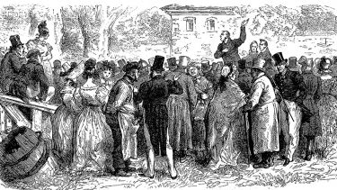 Drawing of politicians in 1800