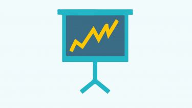 An icon showing a whiteboard and graph
