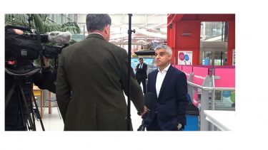 Sadiq Khan being interviewed