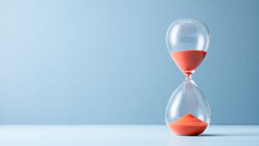 Hourglass with blue background
