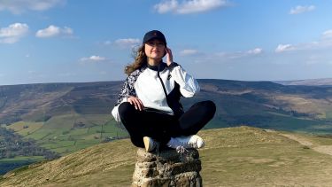 A student in the peak district national park