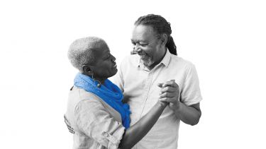 Older couple dancing