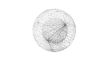 Circle with connecting lines to represent quantum technology