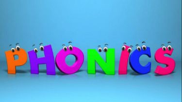 An image of the word "Phonics" - each letter has eyes on it.
