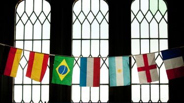 Flag bunting of multiple countries