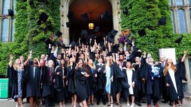 Group throwing hats graduation