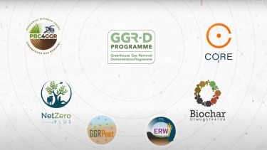 Images showing GGR-D programme logo with CO2RE logo and Demonstrator logos