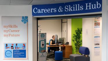 Entrance to the Careers and Skills Hub based in the Students Union