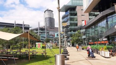 Arriving in Media City was indeed like stepping into a new city of its own. BBC's iconic tower can be spotted in the middle-ground here.