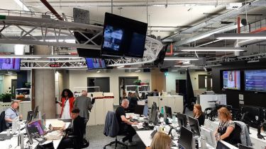 ITV's Newsroom in Media City, Salford.