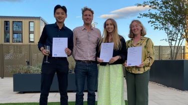 Students Darren, Megan and Rachael with their certificates