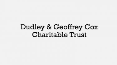 Black text on white background with the logo for Dudley & Geoffrey Cox Charitable Trust